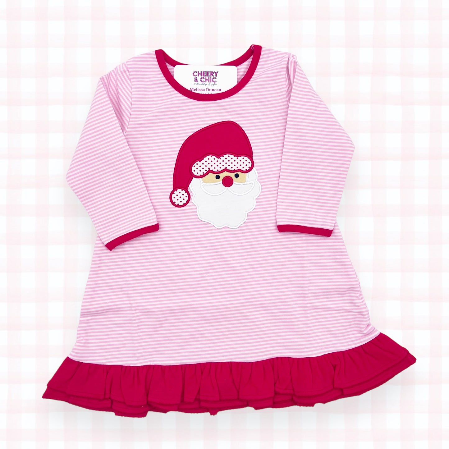 Santa Applique Dress with Monogram