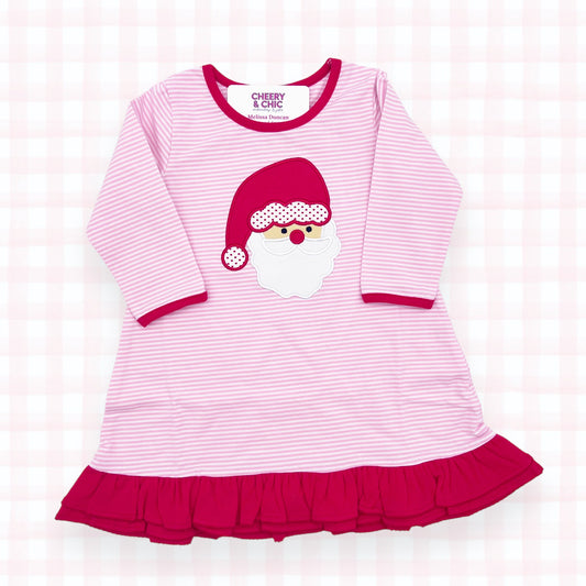 Santa Applique Dress with Monogram