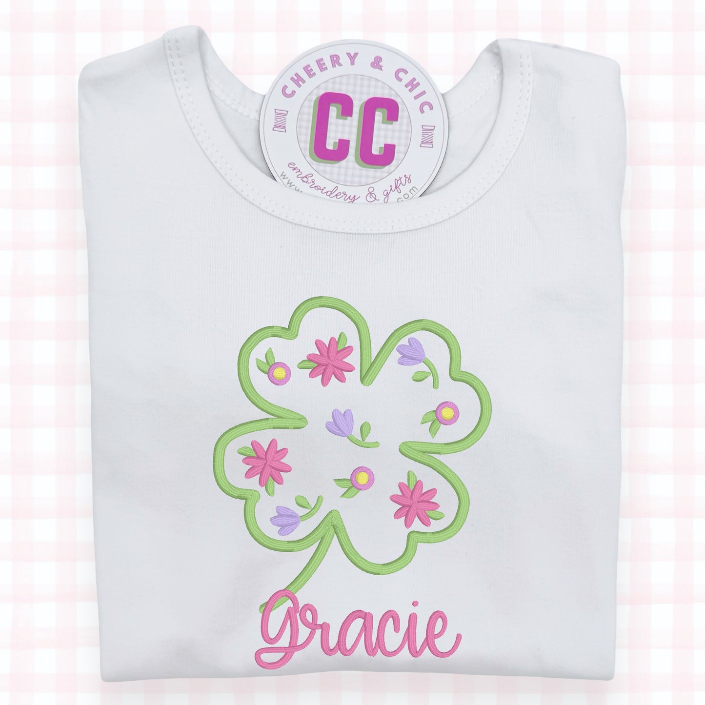 Floral Shamrock Monogrammed Shirt