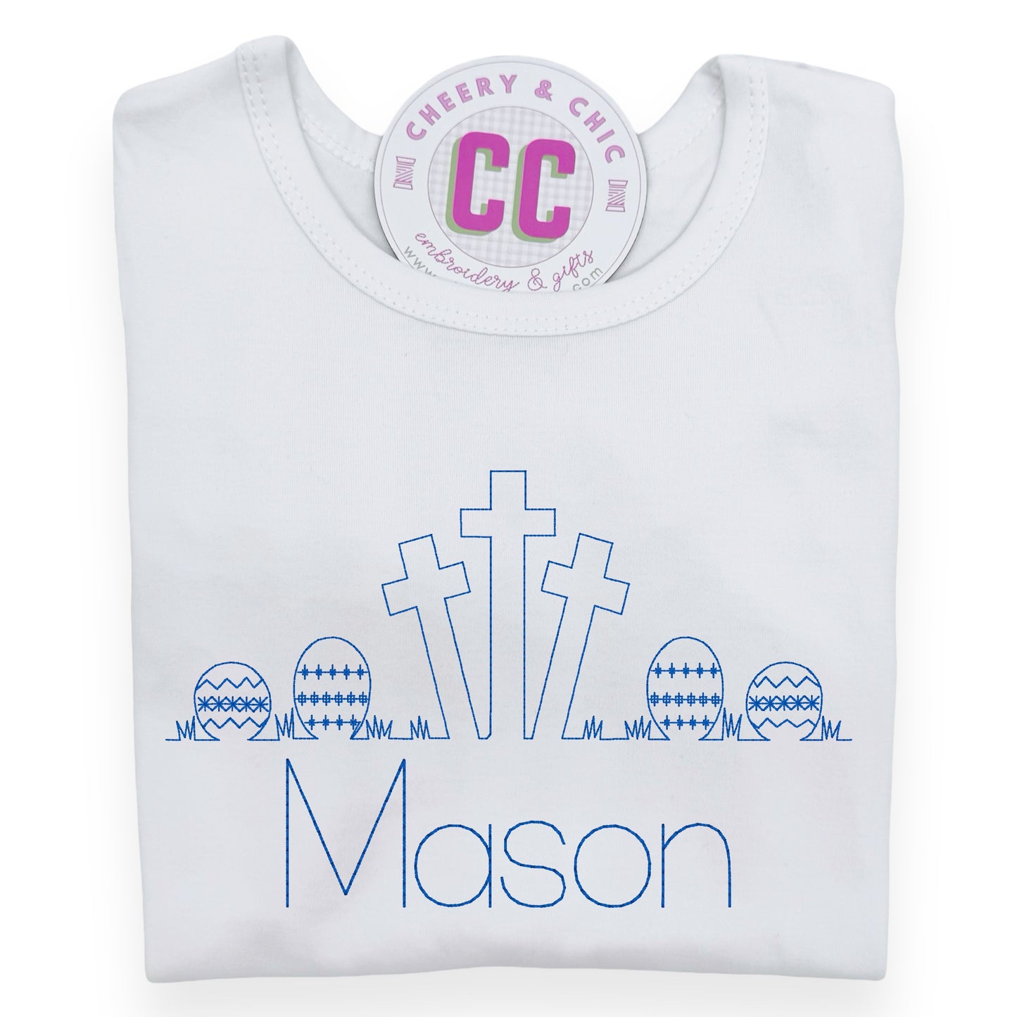 Easter Crosses and Easter Eggs Boys' Monogrammed Shirt