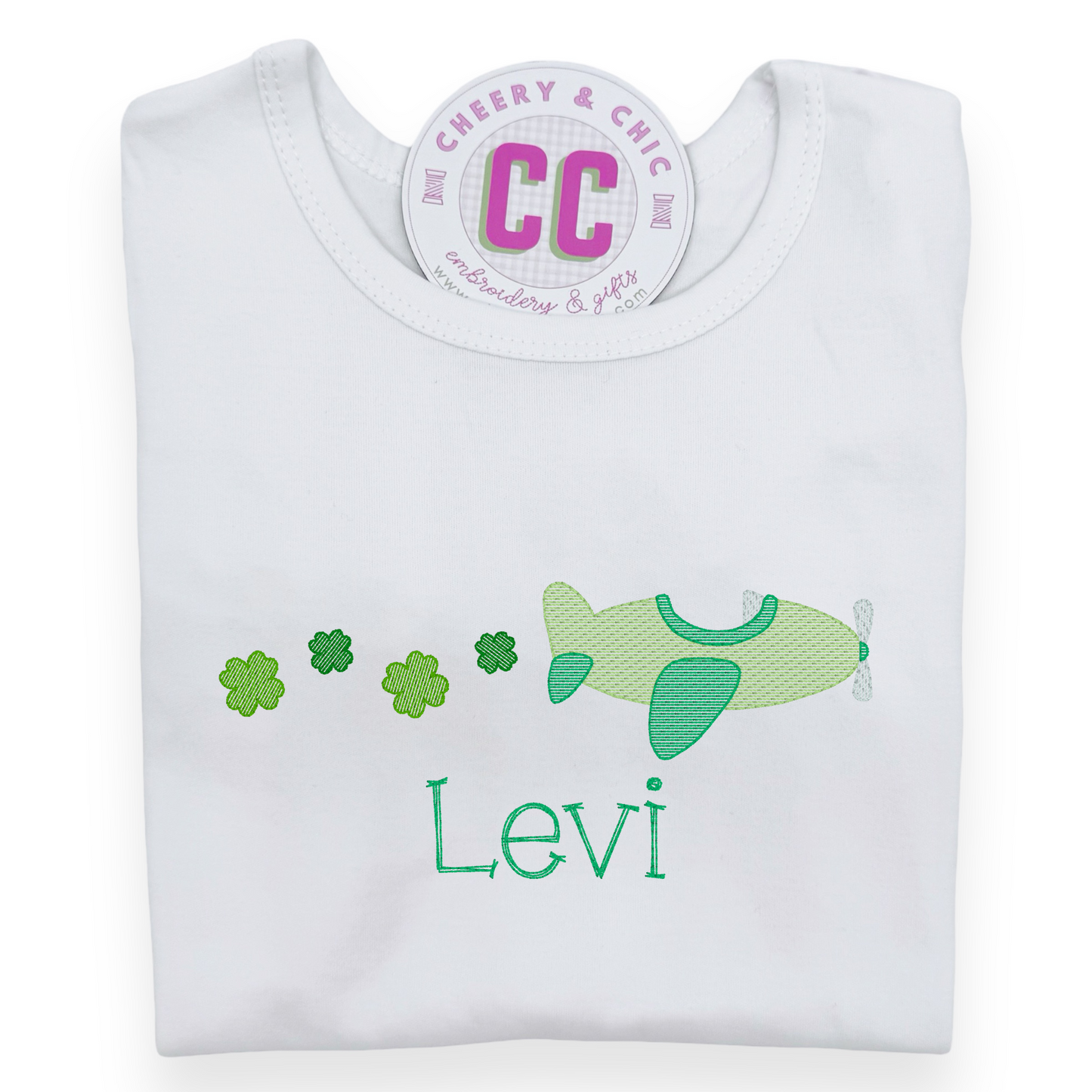 Boys' Airplane Shamrock Shirt - Monogram Included