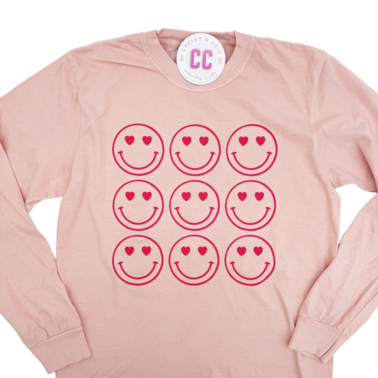 Smiling Heart Eyes Long Sleeve Shirt