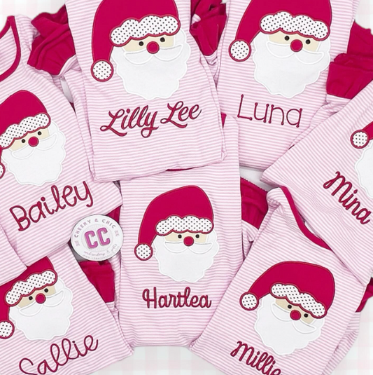 Santa Applique Dress with Monogram