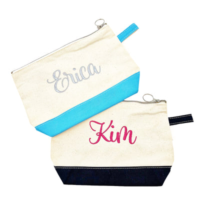 Colorblock Canvas Pouch